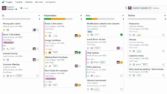 Kanban projektmenedzsment rendszer