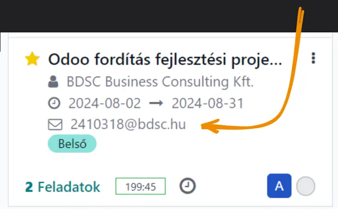 Feladat kanban nézetének mezői